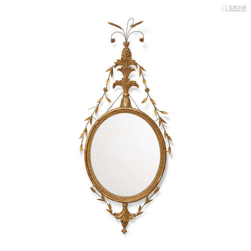 A George III Style Giltwood Mirror  20th century