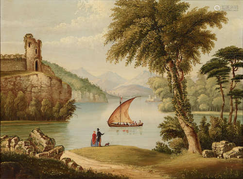 American School, 19th Century A fanciful view on the Hudson River 20in x 27in (50.8cm x 68.6cm)