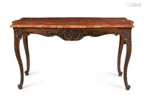 A Louis XV Provincial Style Walnut Center Table