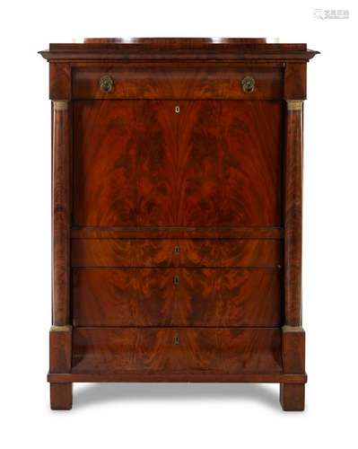 An Empire Mahogany Secretaire a Abattant