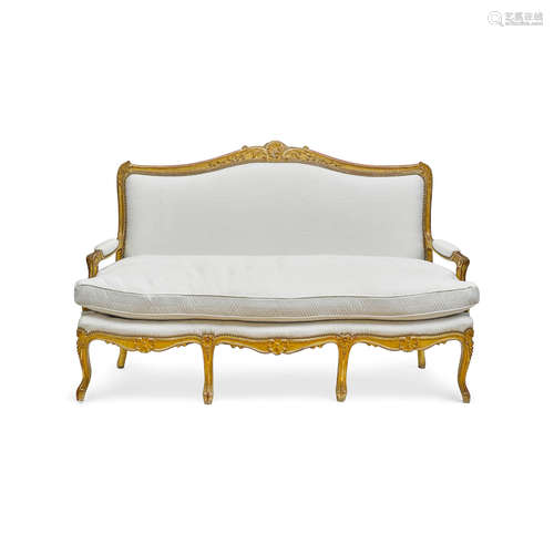 A Louis XV Style Giltwood Canape   Fourth quarter 19th century