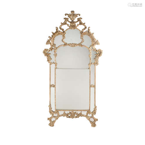 A Rococo Giltwood Mirror  Late 18th/early 19th century