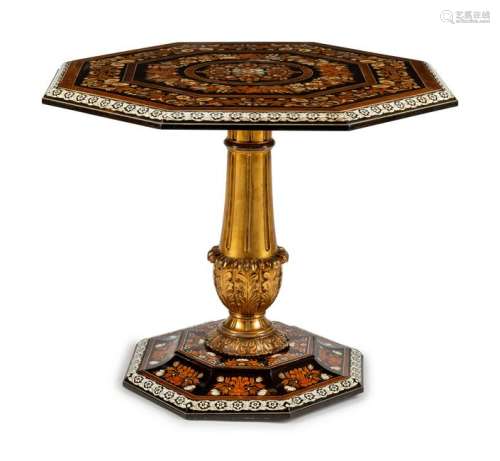 A French Inlaid Octagonal Center Table
