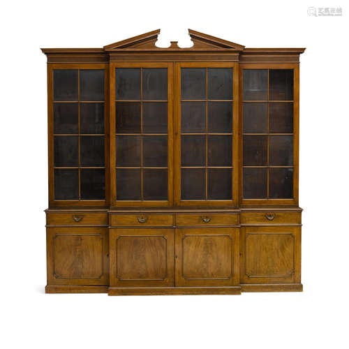 A George III Mahogany Breakfront Bookcase  Late 19th/early 19th century