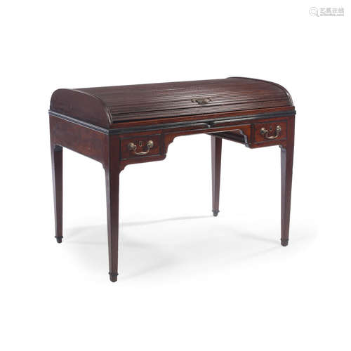 A George III Mahogany Roll Top Desk  Late 18th century