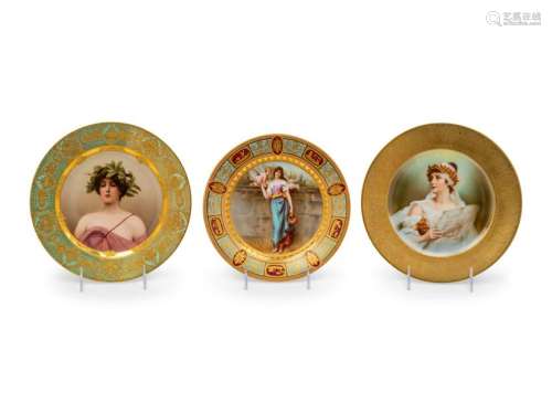 Three Vienna Porcelain Cabinet Plates