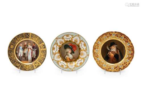 Three Vienna Porcelain Cabinet Plates