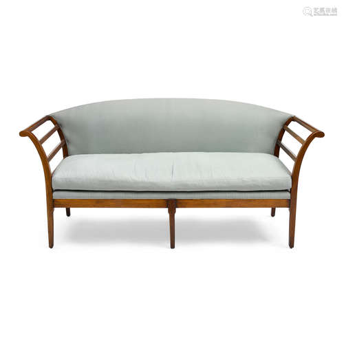 A Provincial Style Fruitwood Settee  20th century