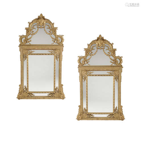 A Pair of Regence Style Giltwood Mirrors