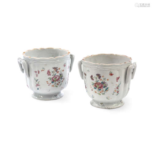 A Pair of Chinese Export Famille Rose Porcelain Jardinieres