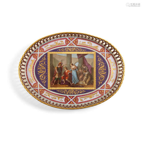 A Vienna porcelain oval tray