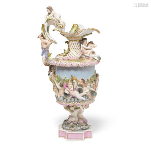 A Capodimonte Style Porcelain Figural Ewer