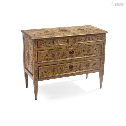 An Italian Neoclassical Painted Chest of Drawers  Late 18th/early 19th century