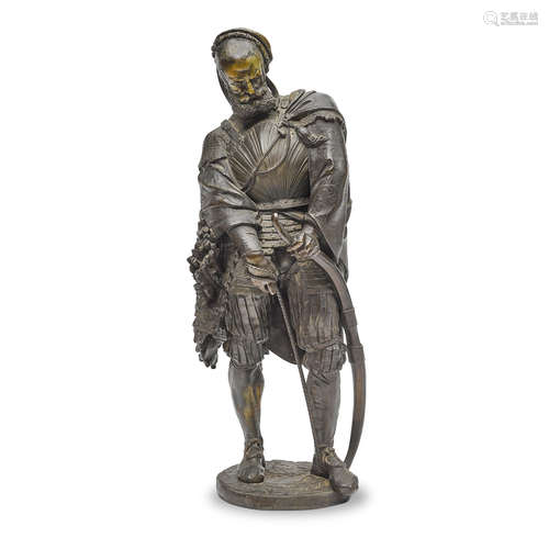 A Patinated Bronze Figure of a Renaissance Archer  Guillaume Deniere (French, 1815-1903)