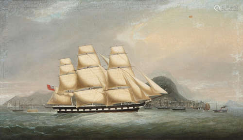 Anglo-Chinese School(19th Century) A British clipper ship off Hong Kong 21 x 34in (53.5 x 86.5cm)