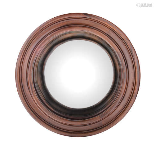 A Molded Wood Convex Mirror   21st century