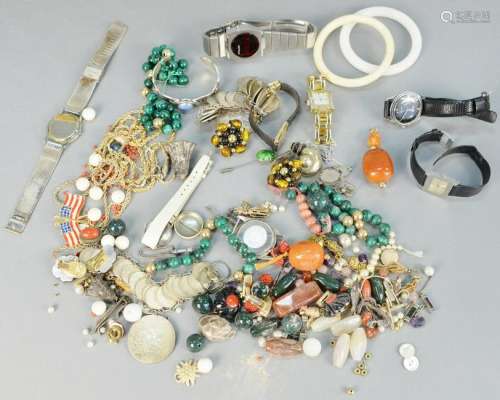 Group of costume jewelry, to include Chanel cufflinks,