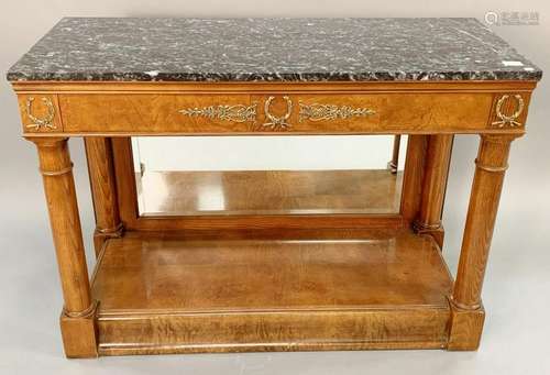 Henerdon empire style marble top hall table, ht. 31