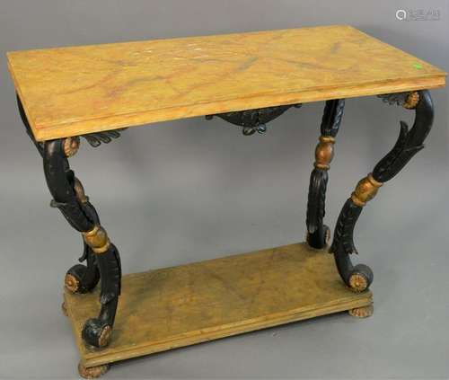 Two tier painted and veneered sofa table. ht. 29 in., t