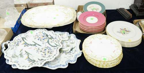 Eight Royal Crown Derby porcelain plates, Copeland