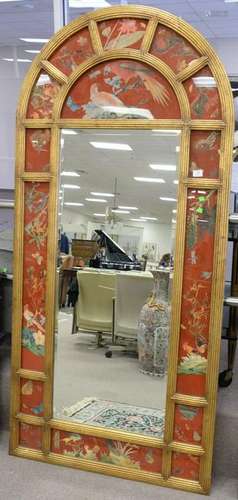 Large decorative mirror with rounded top. ht. 80 in,