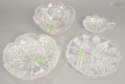 Group of four American Brilliant cut glass, to include