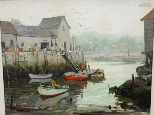 Paul Strisik (1918-1998), oil on canvas, Gloucester