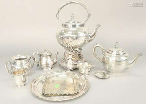 Nine piece Tiffany silver soldered group, to include a