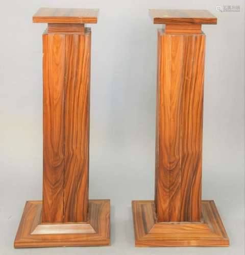 Pair of Contemporary pedestals, ht. 43 in., top 12