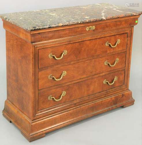 Henredon Charles X marble top commode, ht. 34 1/2 in.,