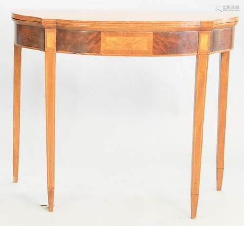 Custom mahogany Federal Style game table, ht. 29 1/2