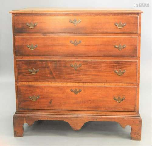 Chippendale four drawer chest with bracket feet. ht. 40