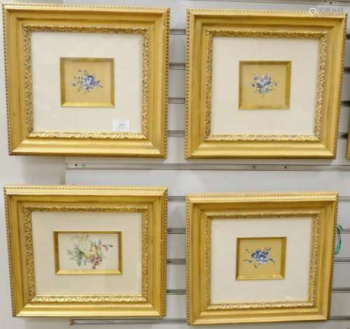 Group of fifteen floral and fruit paintings, on paper,
