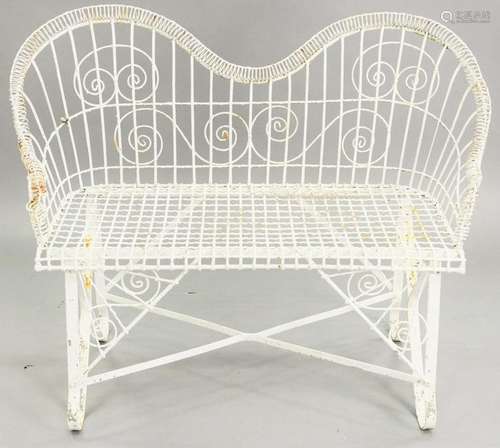 Wire outdoor bench, ht. 35 in., wd. 45 in.