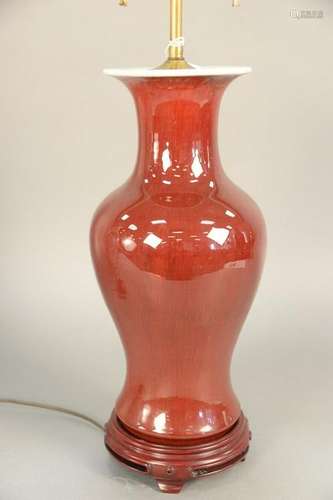 Oxblood (langyao) baluster vase/lamp, China, 19th/20th