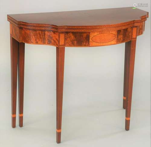 Margolis mahogany inlaid games table, Federal style