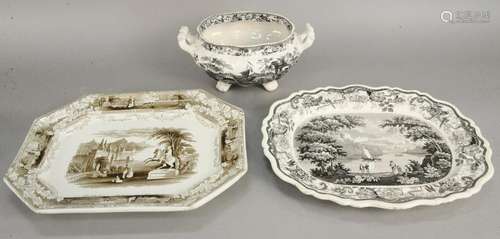 Three piece lo to include two large platters,