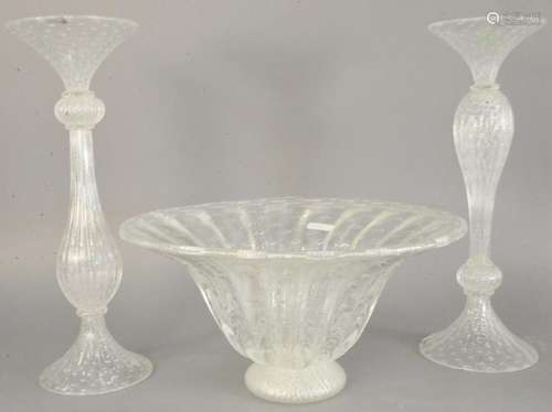 Group of Murano art glass to include pair of Murano art