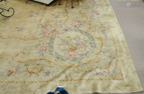 Tai Ping Aubusson style carpet, beige with floral