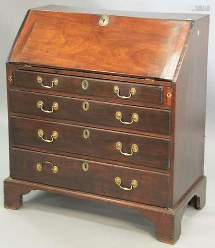 George III Mahogany desk, with slant front, 1770, ht.