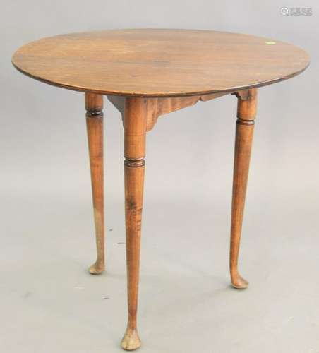 Queen Anne tavern table, with round top on turned legs