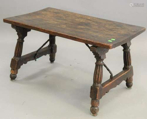 Spanish Walnut Low Folding Table, having iron supports