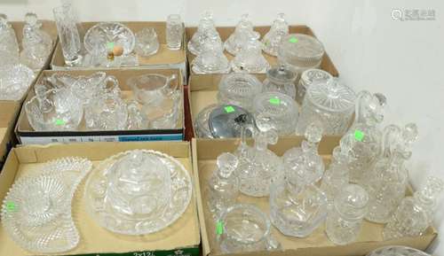 Six tray lots of cut glass, crystal to include