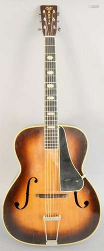 C.F. Martin F-2 acoustic guitar, archtop, (rear center