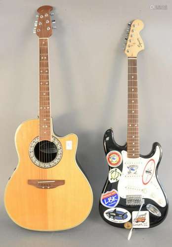 Two guitars, ovation celebrity acoustic electric