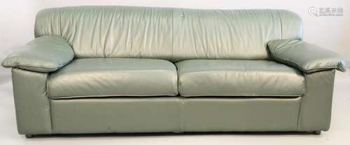 Green leather sofa bed, lg. 82 in.