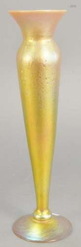 Lundberg studios vase, gold iridescent, marked Lundberg