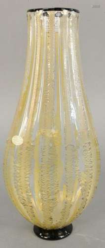 Seguso Viro Murano Art Glass vase, tall volcanic style