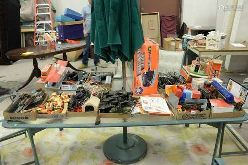 Large group of trains and train parts, Lionel trains