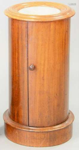 George IV mahogany pot stand, with inset marble top,